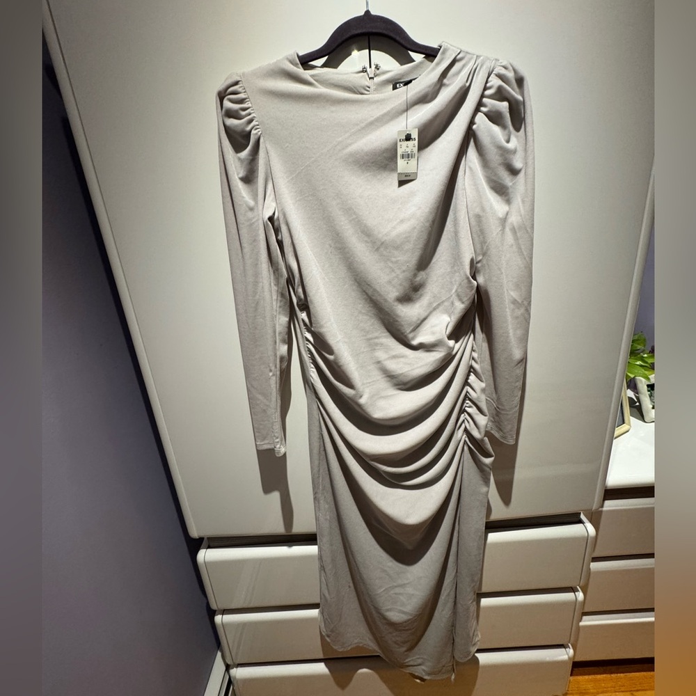 Express Asymmetrical Gray Dress
